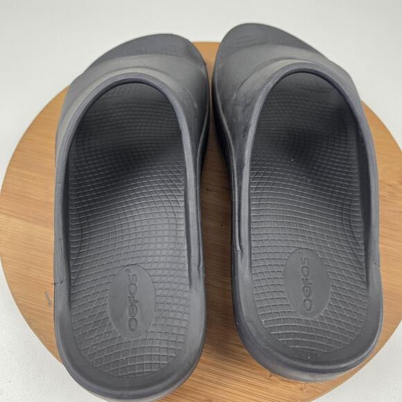 Oofos Ooahh Slide Sandals Mens Size 11 Black Recovery Slip On Womens 13 EU 44 - Picture 9 of 14